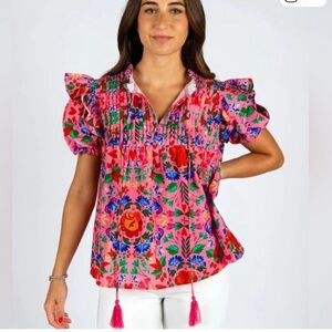 Sincerely ours Nora cotton puff sleeve top